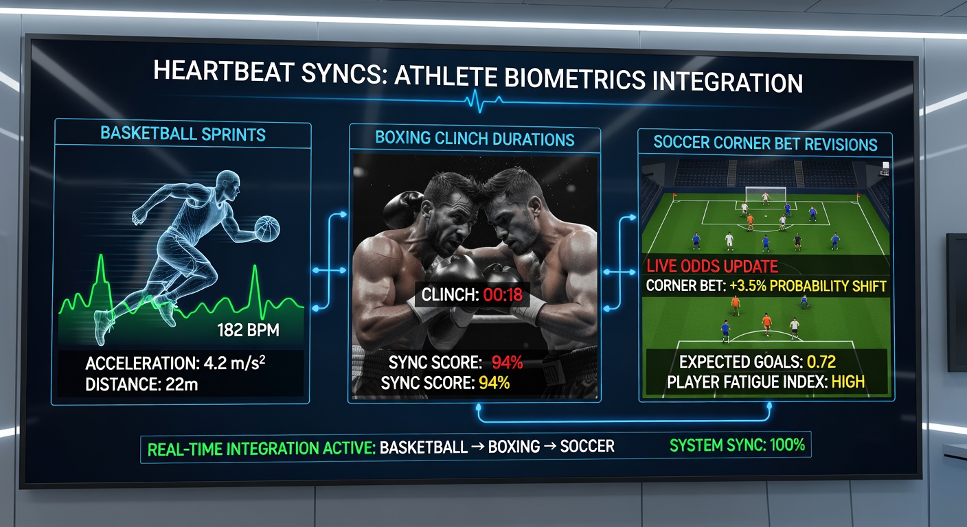Athlete biometric sensors tracking heart rate during high-intensity basketball sprints and boxing training sessions