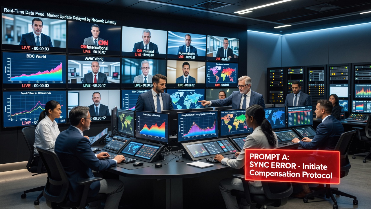Real-time sports data analytics dashboard displaying synchronized feeds from multiple international networks