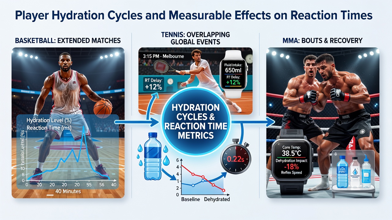 Athletes monitoring hydration levels during intense multi-sport competition windows