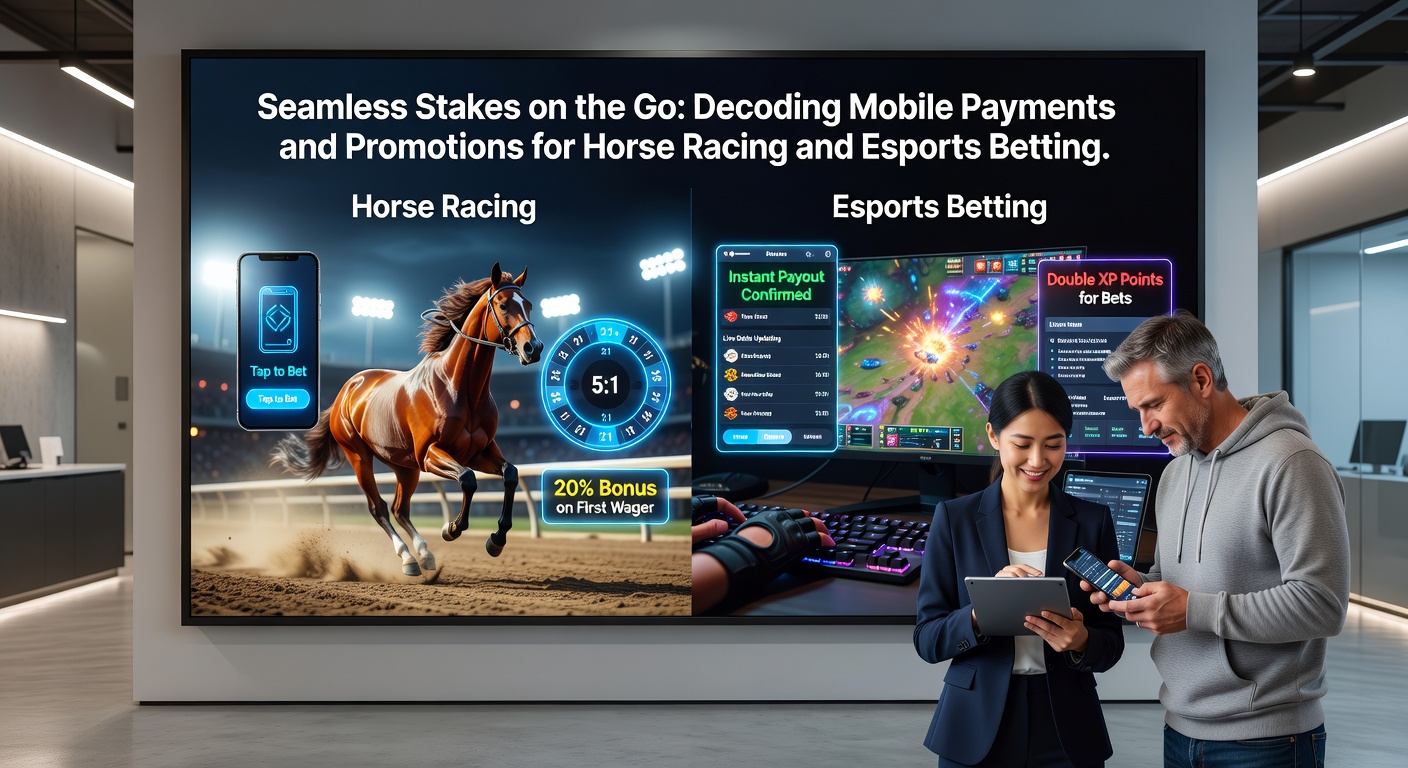 Close-up of a hand holding a phone with an esports betting promotion active, showing real-time odds updates and a quick-pay button for cryptocurrency deposits