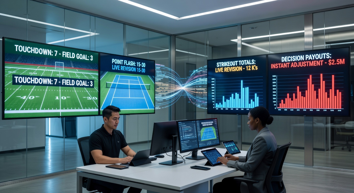 Live sports data feeds displaying synchronized score updates from football matches and tennis matches on betting platforms