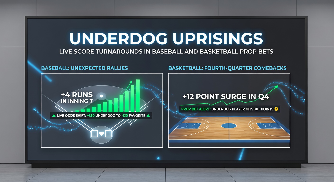 Basketball players in a intense fourth-quarter comeback, with the underdog team tying the score on a buzzer-beater